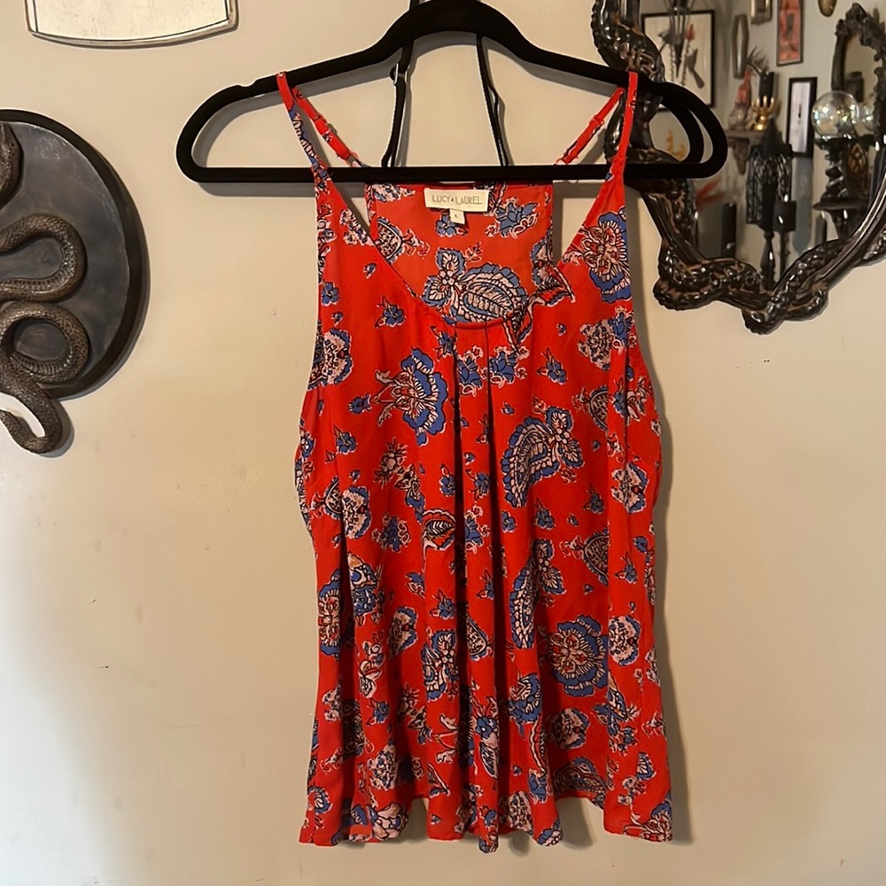 Lucy & Laurel paisley print flowy tank top